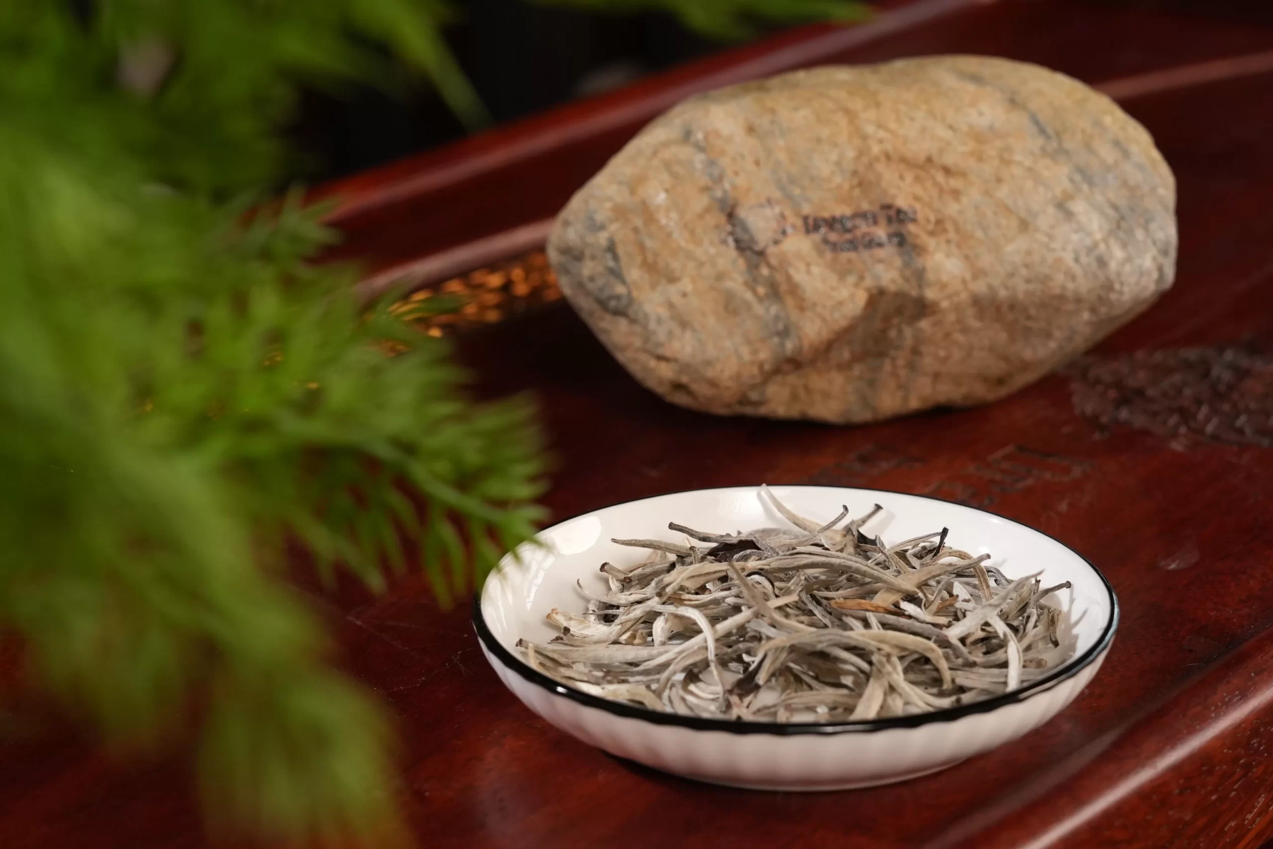 Cánh trà và sản phẩm Bạch Trà Thượng Phẩm — Dragon Tea Suối Giàng